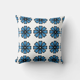 Almofada de Lançar em Poliéster - Floral Azul 40