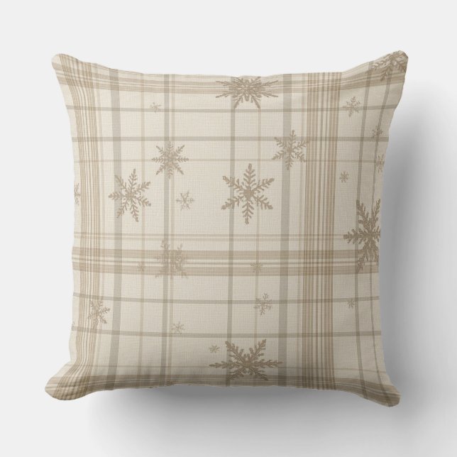 Almofada de Lançar Xadrez Gingham Floco de Neve M (Frente)