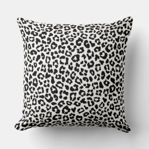 Almofada de lançamento com acento de leopardo pret