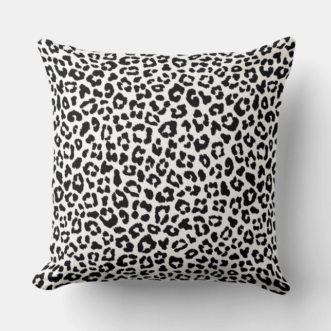 Almofada de lançamento com acento de leopardo pret (Frente)