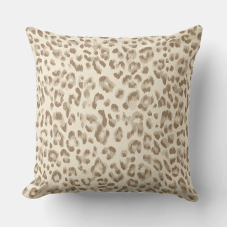 Almofada de lançamento com estampa de leopardo beg