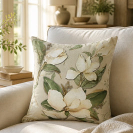Almofada de lançamento com estampa floral de magnó