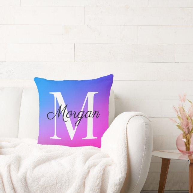 Almofada de lançamento com inicial de monograma do (Sofá)