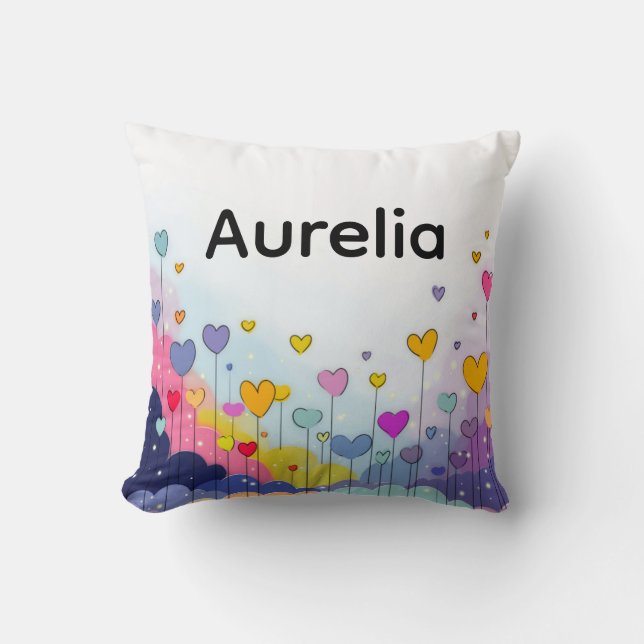 Almofada de lançamento com nome personalizado Você (Frente)