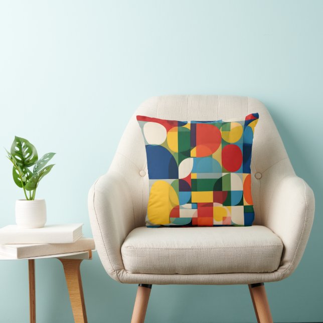 Almofada de lançamento com padrão de bloco minimal (Cadeira)