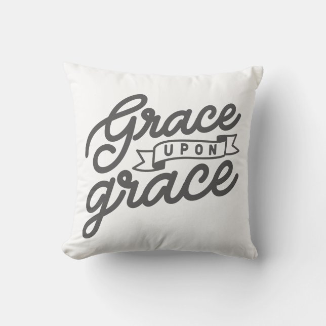 Almofada de lançamento da graça cristã branca (Frente)