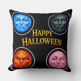 Almofada de lançamento da lua cheia feliz Hallowee