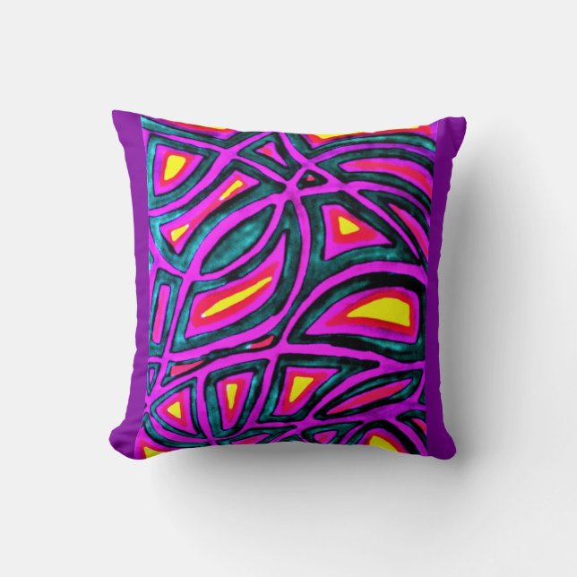 Almofada de lançamento de algodão abstrata. (Frente)