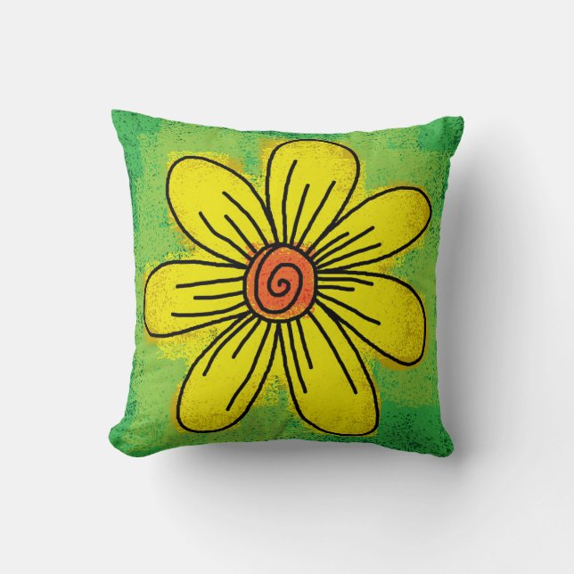 ALMOFADA DE LANÇAMENTO DE ARTE DE MARGARIDA (Frente)