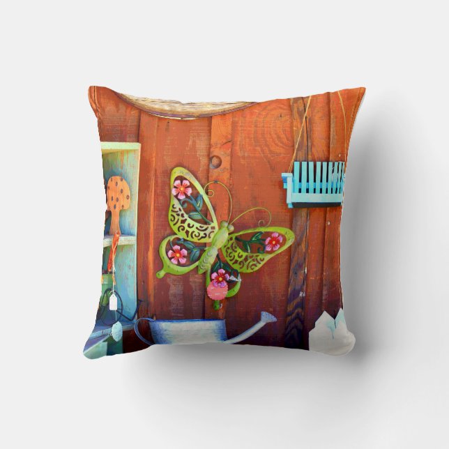 Almofada de lançamento de borboleta 16" x 16" (Verso)
