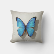 Almofada de lançamento de borboleta azul decoração