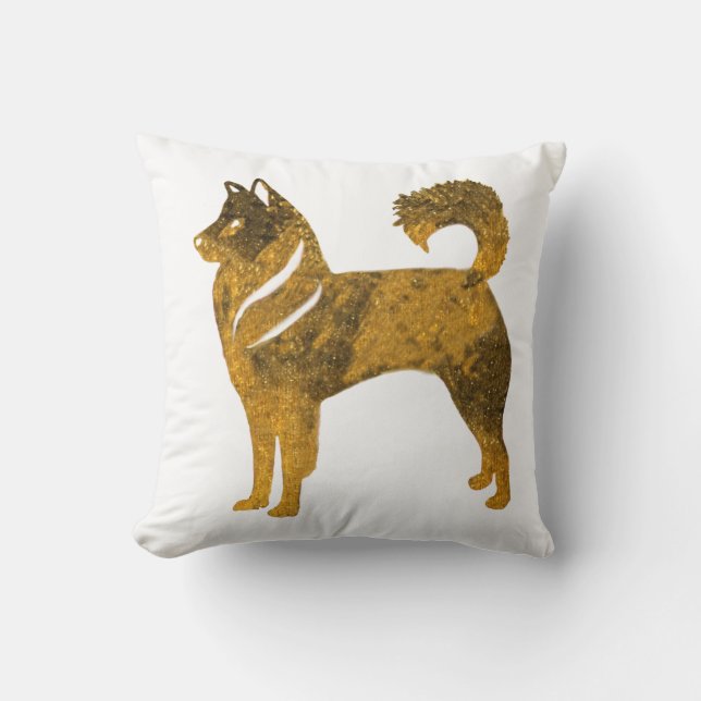 Almofada de lançamento de cão dourado husky (Frente)