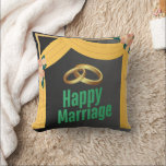 Almofada de lançamento de casamento feliz, Almofad<br><div class="desc">💍 Almofada Personalizada de Casamento Feliz – Presente Romântico e Personalizado de Casamento 💍</div>