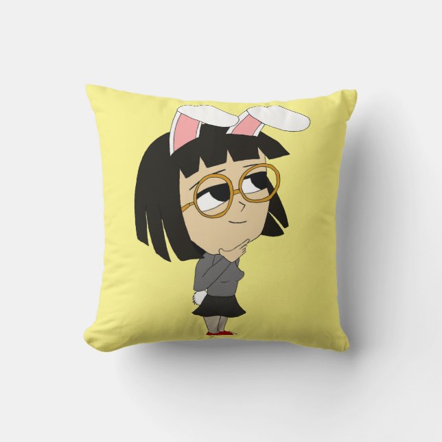 almofada de lançamento de chibi bunnygirl (Frente)