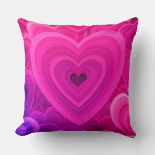 Almofada de lançamento de coração abstrato rosa vi