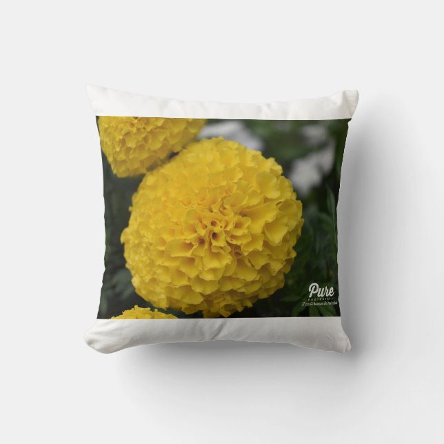 Almofada de lançamento de flor amarela (Frente)