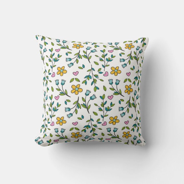 ALMOFADA DE LANÇAMENTO DE FLOR DELICADA (Frente)