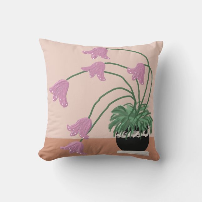 Almofada de lançamento de flores de Lavanda (Frente)