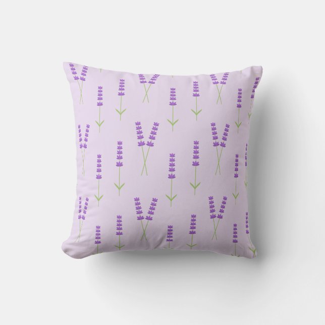 Almofada de lançamento de flores de lavanda (Frente)