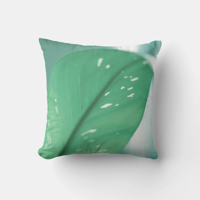 Almofada de lançamento de folhas de planta verde p (Frente)