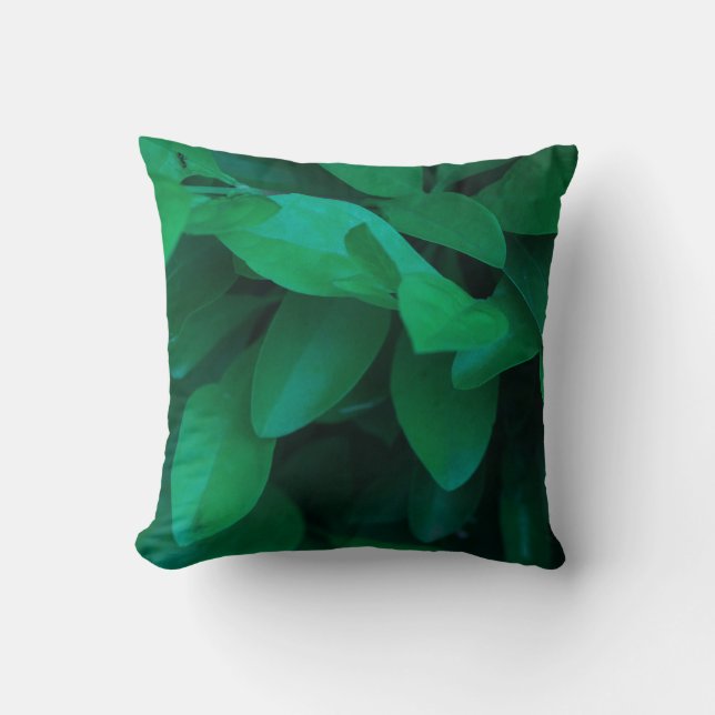 Almofada de lançamento de folhas de planta verde p (Frente)