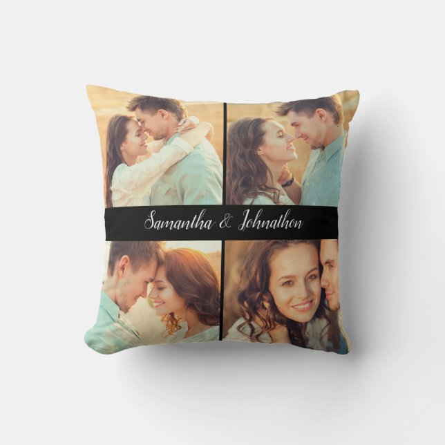Almofada de lançamento de foto de casal personaliz (Frente)