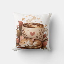 Almofada de lançamento de gato de café aconchegant