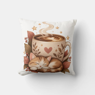 Almofada de lançamento de gato de café aconchegant