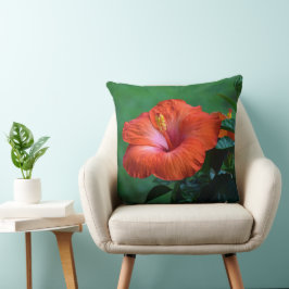 Almofada de lançamento de hibisco laranja