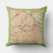 Almofada de lançamento de mapa antigo de Minneapol