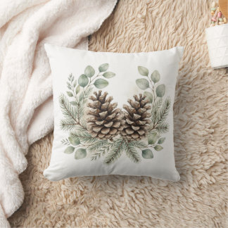 Almofada de lançamento de pinha de inverno rústico
