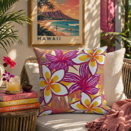 almofada de lançamento de plumeria tropical do Hav