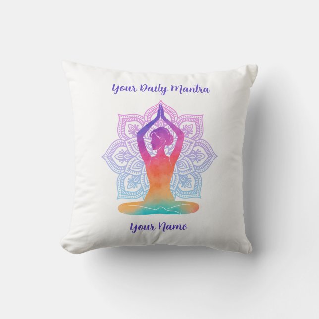 Almofada de lançamento de Yoga personalizada com N (Frente)