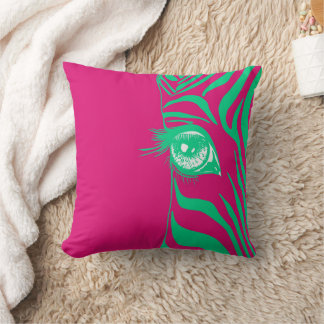 Almofada de lançamento de zebra rosa verde desalin