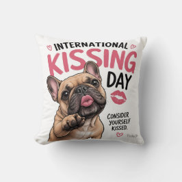 Almofada de lançamento do Bulldog Francês do Dia d