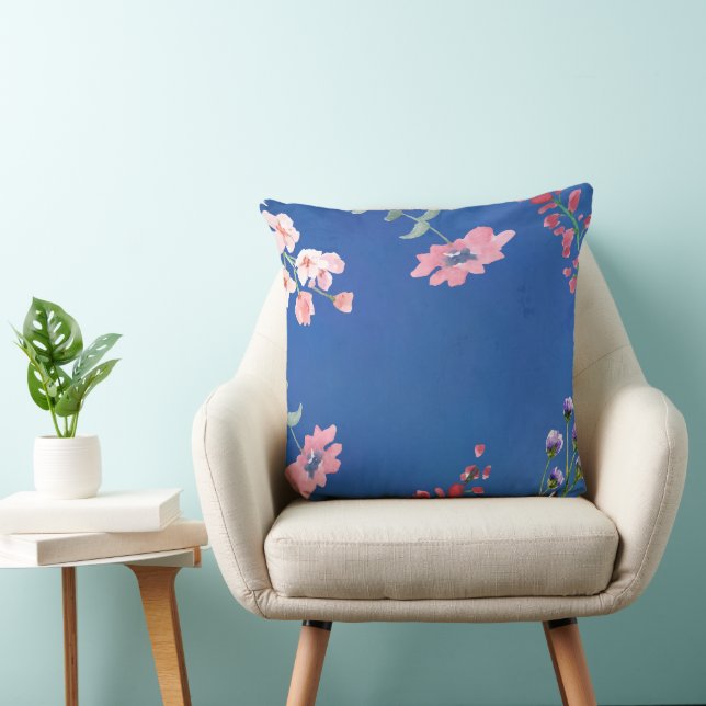 almofada de lançamento floral em aquarela (Cadeira)