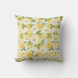 Almofada de lançamento floral margarida amarelo xa