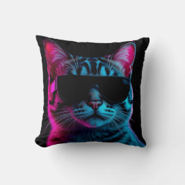Almofada de lançamento gato neon