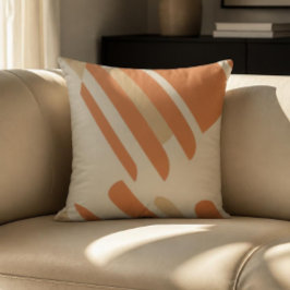 Almofada de lançamento geométrica laranja e creme