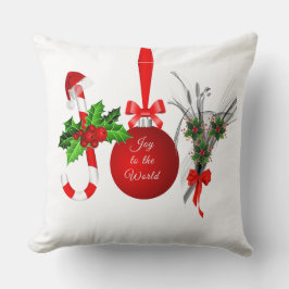 Almofada de Lançar de Algodão Alegria de Natal