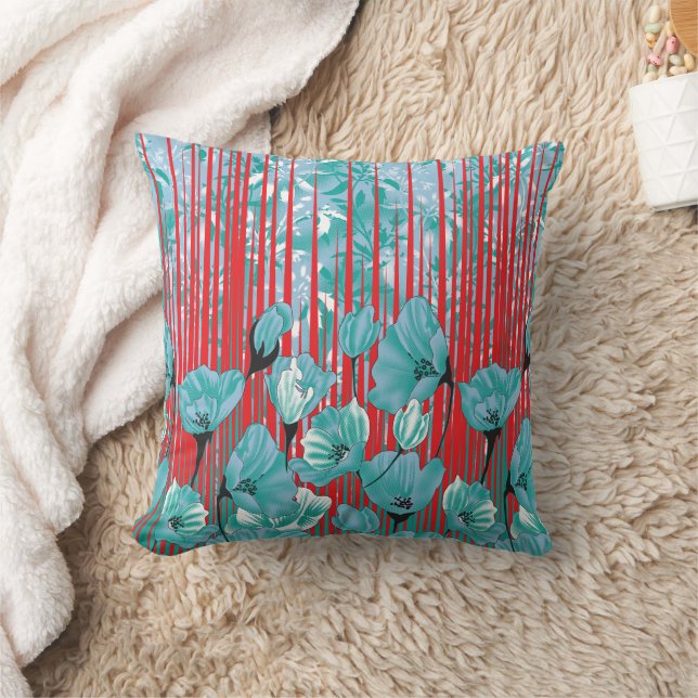 Almofada de Luxo com Estampa Floral Tropical (Cobertor)