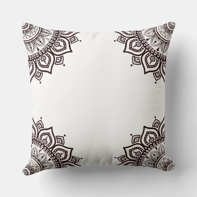 Almofada de mandala boêmia Throw Pillow (Verso)