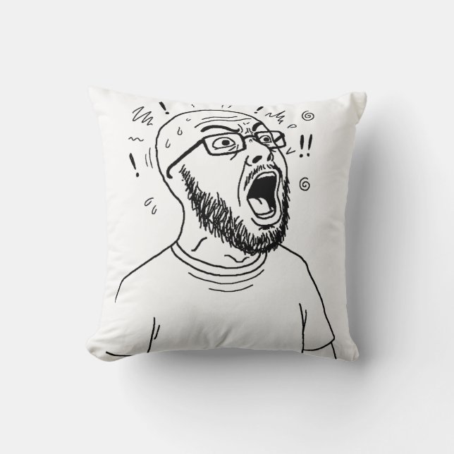 Almofada de Meme Icônico Wojak de Dois Lados (Frente)