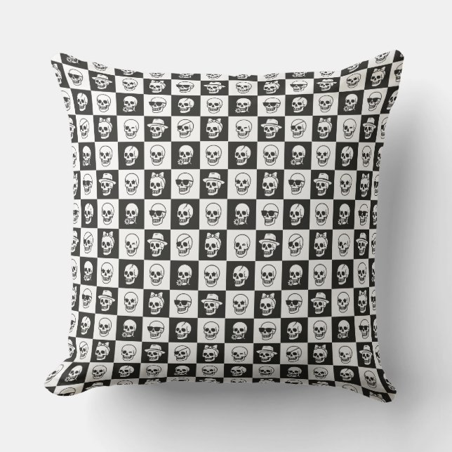 Almofada de Mosaico de Caveiras (Frente)