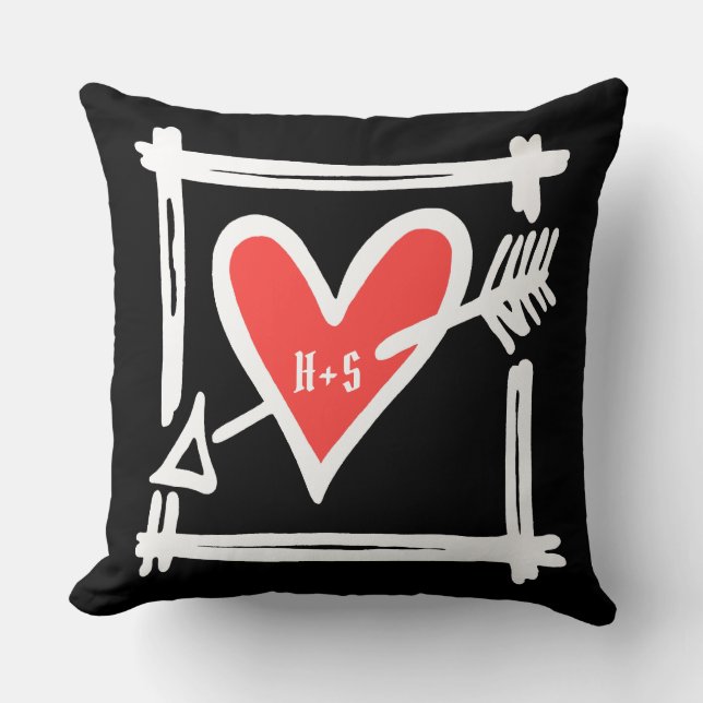Almofada de Namorados de Coração Personalizada (Frente)