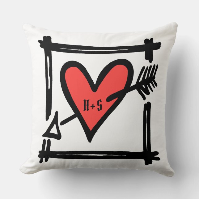 Almofada de Namorados de Coração Personalizada (Frente)