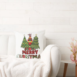 Almofada de Natal Aconchegante com Ilustração do P