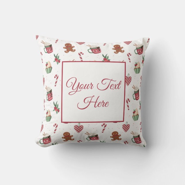 Almofada de Natal Aconchegante Personalizada (Frente)