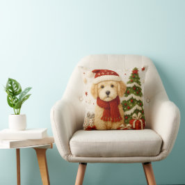 Almofada de Natal Adorável com Cachorrinho