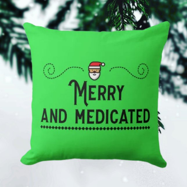 Almofada de Natal Alegre e Medicada (Criador carregado)